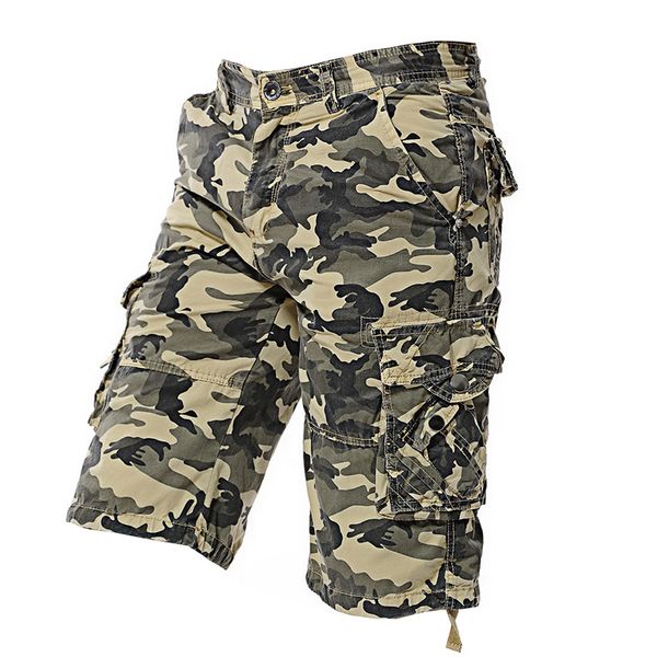 

2019 summer camo cargo shorts men loose short trousers bottoms men bermuda masculina casual man pantalones 40 no belt, White;black