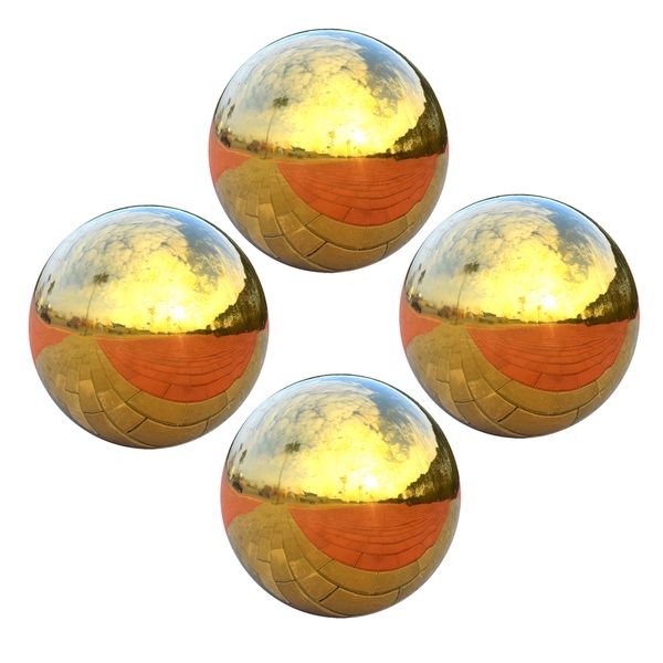 

set of 4 stainless steel hollow gazing ball