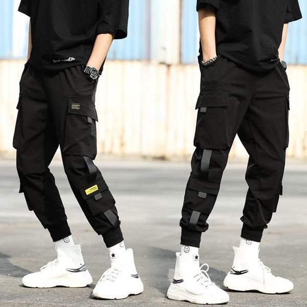 

men's pants 2021 summer hip hop joggers men black harem cargo baggy casual jogger for streetwea