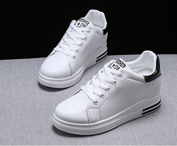 

Best selling, 2019 new female explosion models white shoes Non-slip wear female increase students sports shoes sports running shoes 35--40