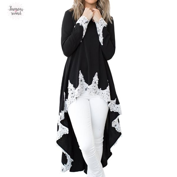

женщины с длинным рукавом кружева блуза зима осень повседневная заплатки сыпучие элегантные длинные tops плюс размер дамы с длинным рукавом, White