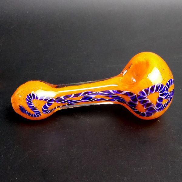 glass pipe smoking pipes cord worked spoon hand pipe Heady Muti-colors tobacco smoking glass bowls