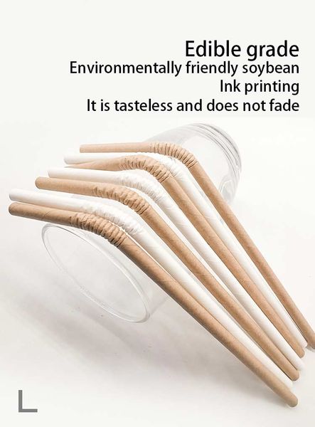 

degradable охрана окружающей среда крафт-бумага соломенной локтевой обычай чистая белая одноразовая съедобная бумага солома