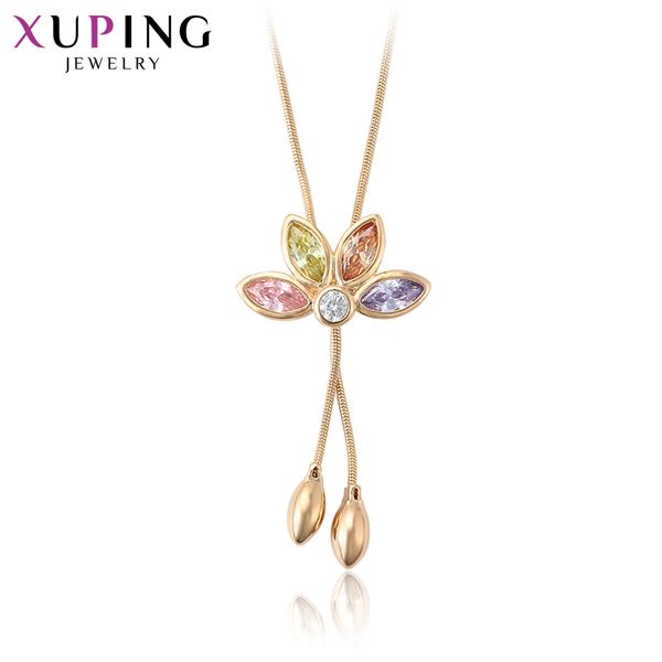 

xuping fashion temperament ladies flower shape long necklace for women new year's day jewelry gift s104-44979, Silver
