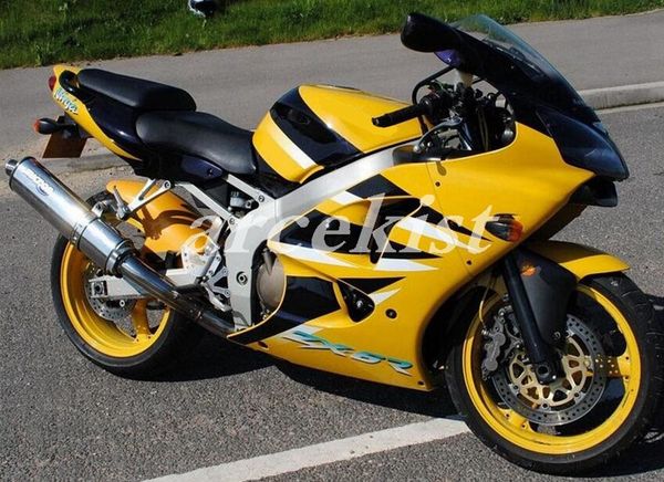 

новый abs для мотоциклов обтекатели комплект, пригодный для кавасаки ninja zx6r zx6r 2000 2001 2002 00 01 02 кузова установлен желтый