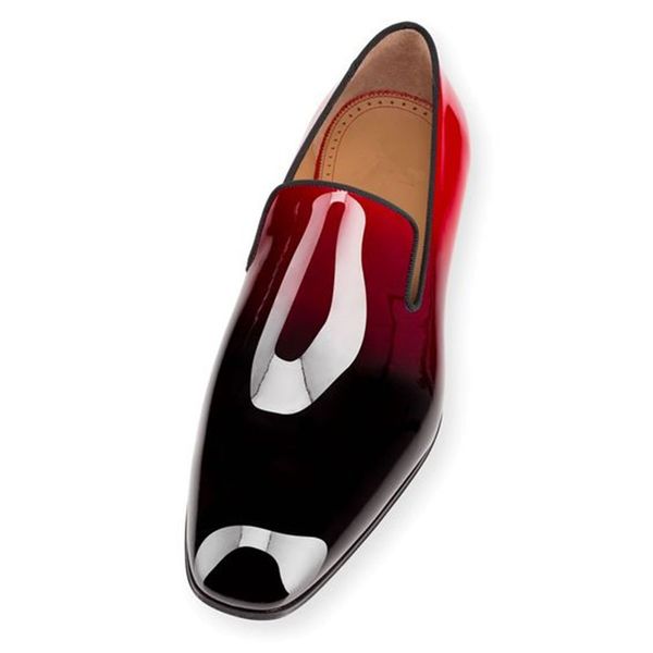

2019 brand red bottoms dandelion flats black patent leather dress shoes chaussure femme mens shoes dress loafers shoes