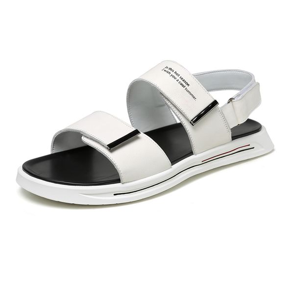 

2019 new personality net red sandals men's wild word sandals outdoor men's tide brand slippers men summer, Black