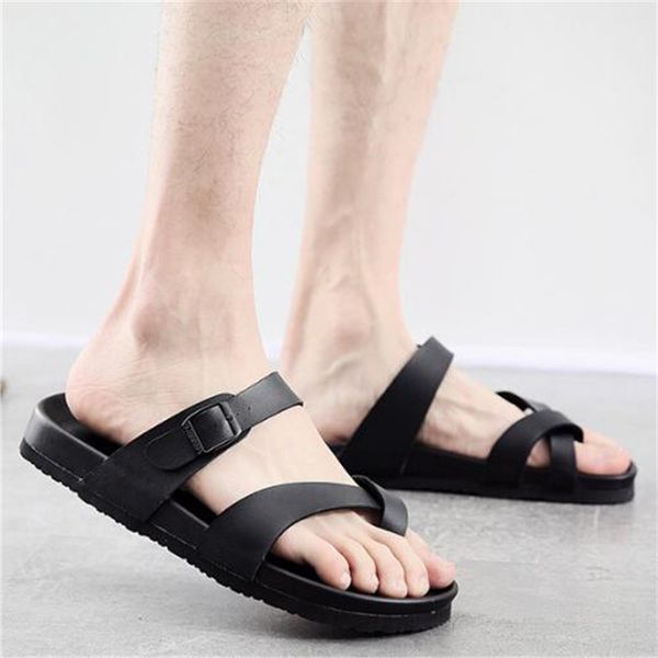 

2020 new summer men outside beach slippers casual eva sole anti-slip quick drying flip flops slides shoes plus size 35-45, Black