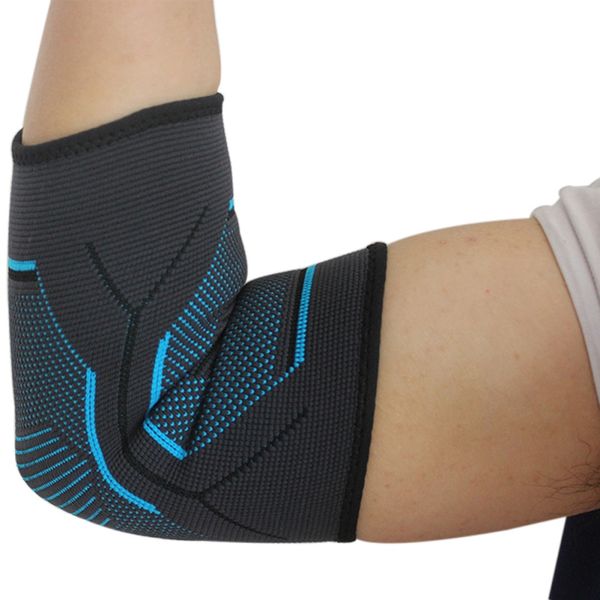 

elbow support adjust nylon elbow pads brace pad volleyball basketball safety guard strap safety protector, Black;gray