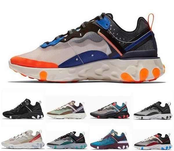 

2019 react element 87 повседневная обувь для мужчин женщин белый черный нептун зеленый синий мужской тренер дизайнер дышащие спортивные крос