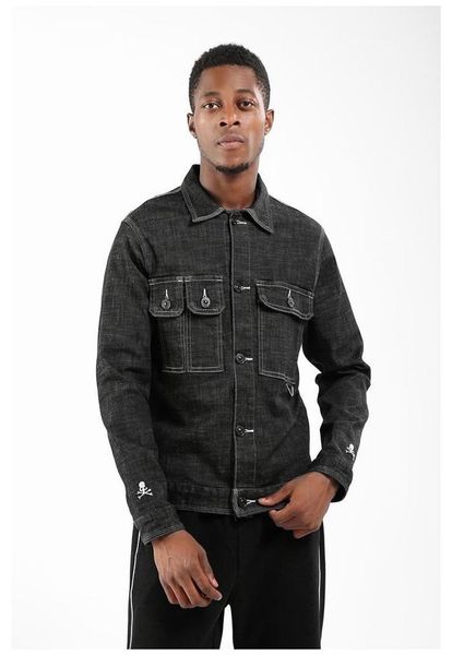 

шея с длинным рукавом homme одежда мода стиль хип-хоп повседневная одежда мужские осенние дизайнерские джинсы черные куртки череп вышивка ла, Black;brown