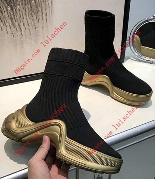 

golden archlight sneaker famous designer shoes mens sneakers womens luxury shoes casual fashion breathable athletic sock boots11, Black