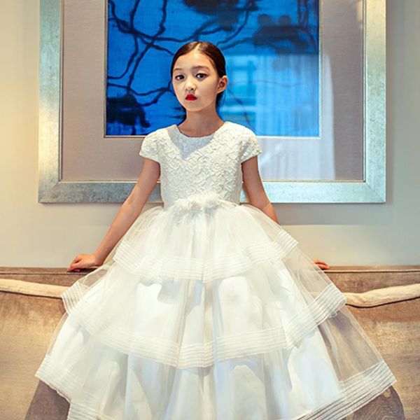 

wping brand childrenswear girls princess skirt layers cake dress big boy performance piano dresses of bride fellow kids, Red;yellow