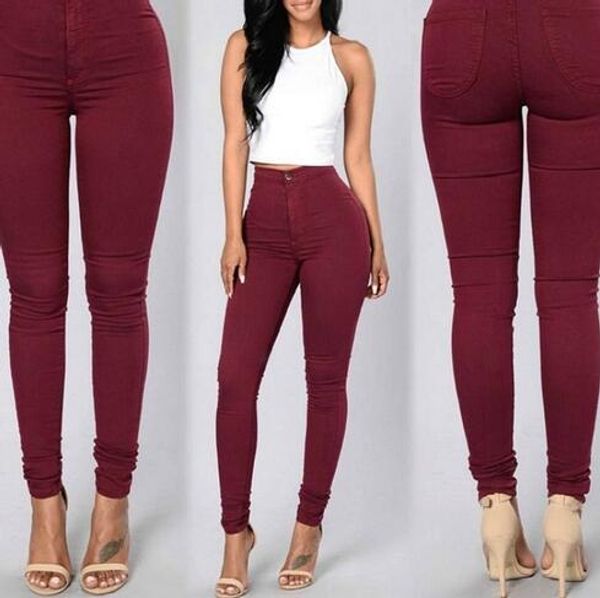 

2019 весна лето базовые узкие брюки женские узкие брюки джинсовые джинсы брюки-карандаш с высокой талией эластичные брюки pantalone, Black;white