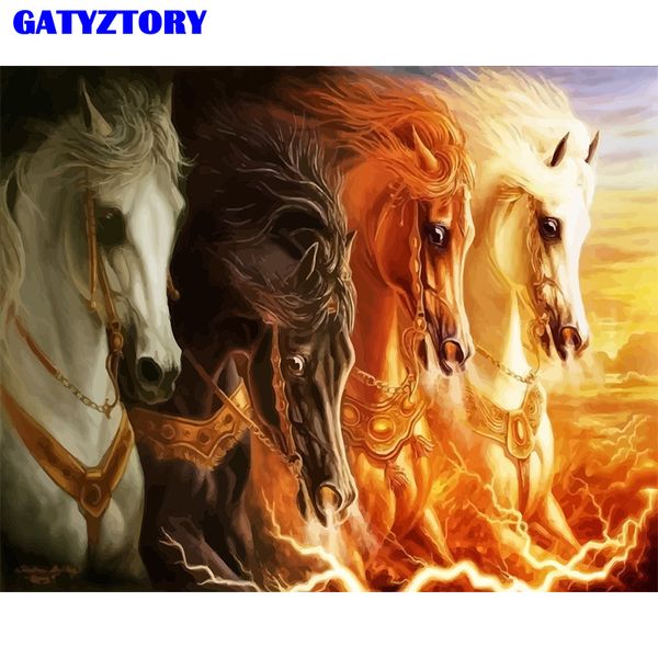 

gatyztory frame horse diy painting by numbers kit handpainted oil painting wall art picture by number for living room home decor