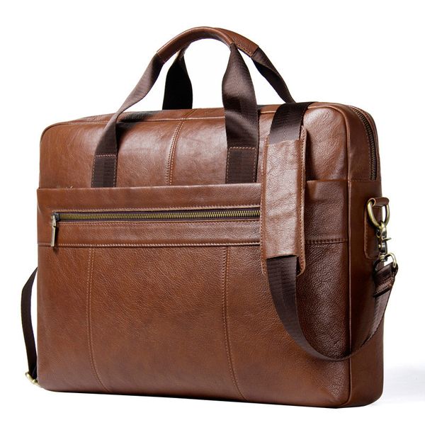 

cow leather men briefcase genuine leather business handbag lapcasual large shoulder bag vintage messenger bags luxury bolsas