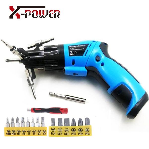 

6v aa battery electric screwdriver rotary screw driver with led working light for home use diy