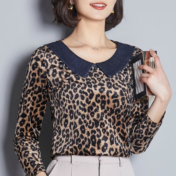 

autumn blouse women long sleeve women shirts fashion blouses woman 2019 leopard blouse plus size blusa feminina c29, White