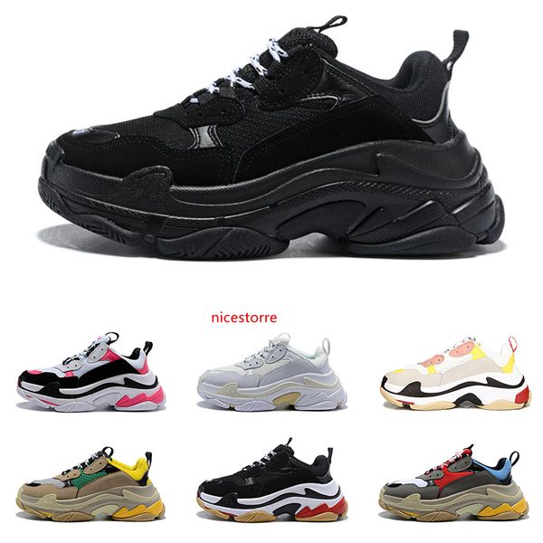 

2020 triple s fashion luxury sneakers designer shoes for men women platform black white red blue mens trainer sports shoe height increasing