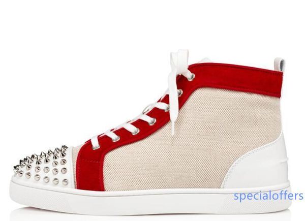 

perfect quality fashion spikes red bottom sneakers shoes lover design women,men canvas leather outdoor leisure casual walking eu35-46, Black