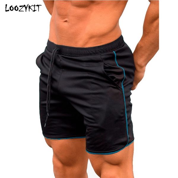 

loozykit 2019 summer men sport fitness shorts quick-drying solid fitness running breathable sweat absorption beach shorts male