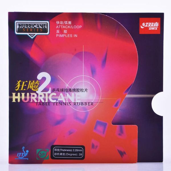 

dhs hurricane 2 (attack + loop) table tennis (pingpong) rubber with sponge