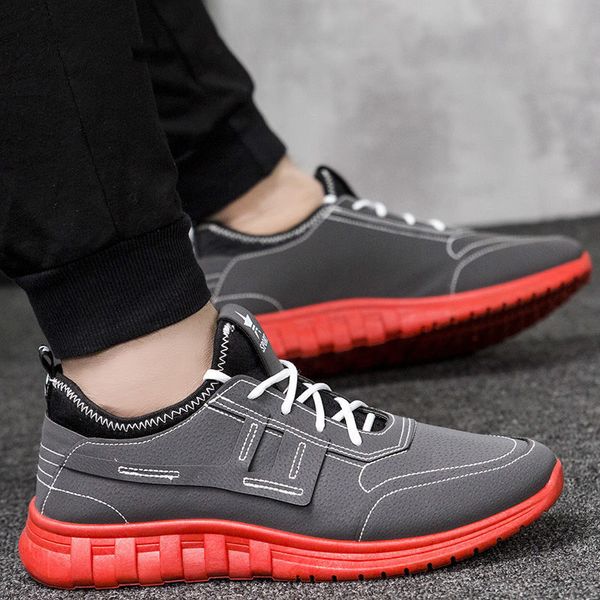 

brand men shoes designer casual waterproof leather shoes men spring summer man sneakers driving zapatos de hombre 2020, Black