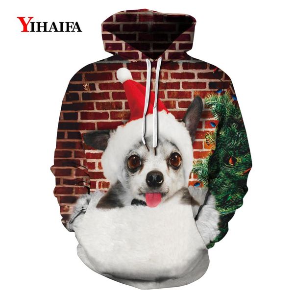 

hipster sweatshirt 3d hoodies christmas dog graphic men women animal streetwear pullover funny tracksuit couples, Black