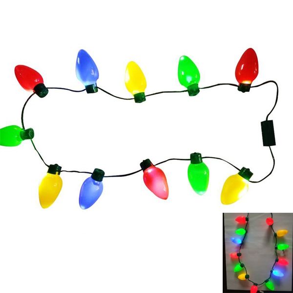 

christmas led flashing light bulbs necklace for christmas decorations charm party favor gift supplies 100pcs dhl ship fa2333
