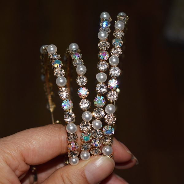 

new arrival fashion glass rhinestone with pearls hoop earrings for women jewelry maxi lady statement earrings accessories, Golden;silver