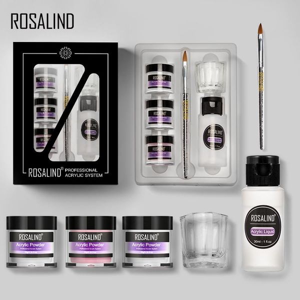 

rosalind acrylic nail kit for nail art design 10g powder extension carved for manicure set gel nail polish set and base