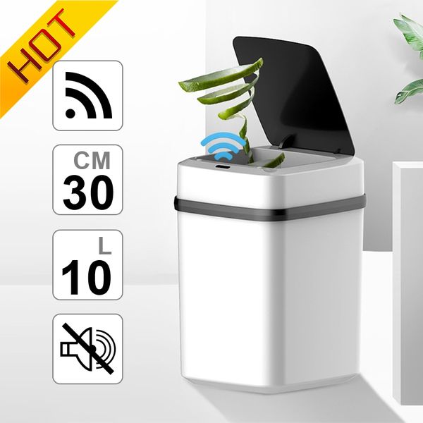 

автоматическая интеллектуальный датчик смарт trash can dustbin lid детектор движения кухня спальня энергосберегающий нет шума 10l батареи