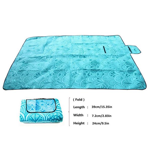 

200x200cm waterproof folding picnic mat outdoor camping beach moisture-proof blanket portable campingmat hiking beachpad-blue outdoor pads