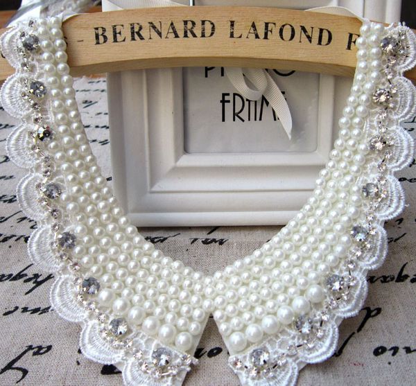 

charm blue shourouk rose flower neon dress false collar statement necklaces & pendants two flower lace bead collar, Silver