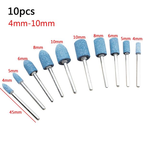 

10pcs blue abrasive mounted stone set multi tool grinding burr wheel 1/8 shank for dremel 4000 3000 dremel rotary tools