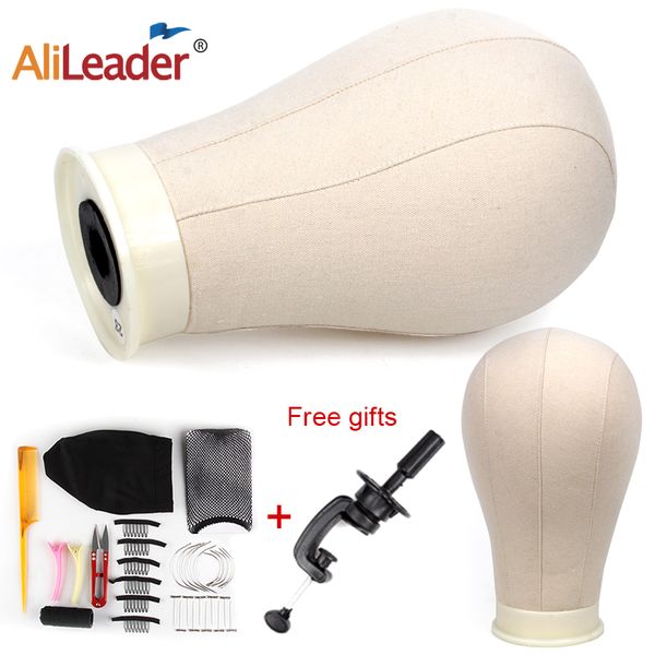 

alileader wig head with stand canvas block head holder curved needle dome wig caps for making wigs hair comb brush gifts