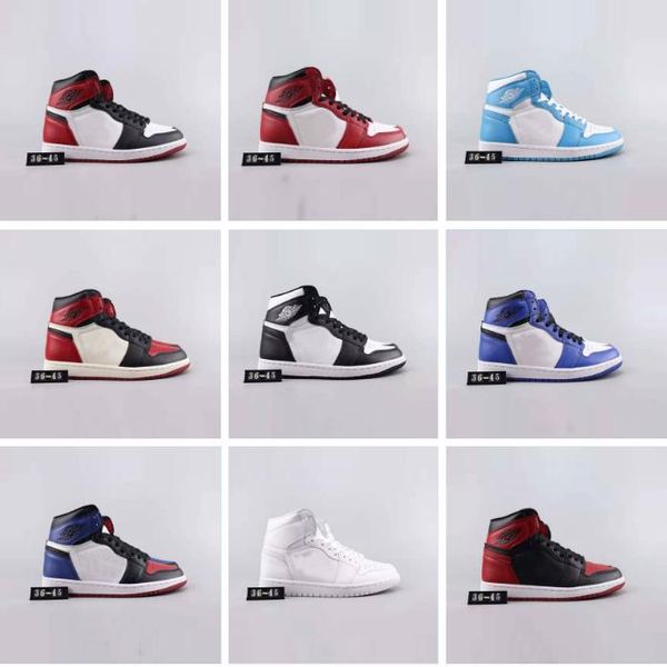 

wholesale 1s basketball shoes mid gym red spiderman unc turbo green court purple banned nyc to paris phantom 1 mens sports sneakers, Black