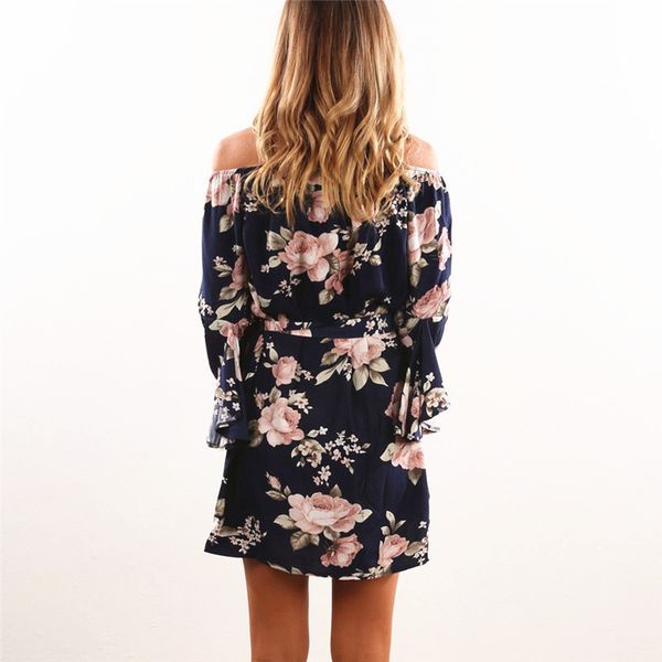 

septhydrogen brand designer summer sexy с плеча цветочным принтом шифоновое платье boho стиль короткие партии пляж платья vestidos de fiesta, Black;gray