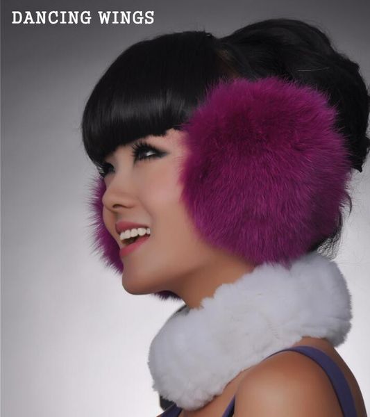 

winter women warm natural real fur earmuffs girl's earlap 6 colors, Blue;gray