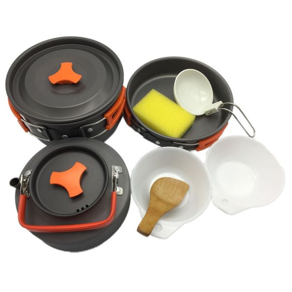 

8pcs camping cookware outdoor cookware set camping tableware cooking set travel tableware cutlery utensils hiking picnic