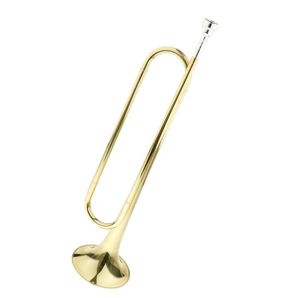 

exquisite brass mini bugle trumpet horn b key for student band school, golden