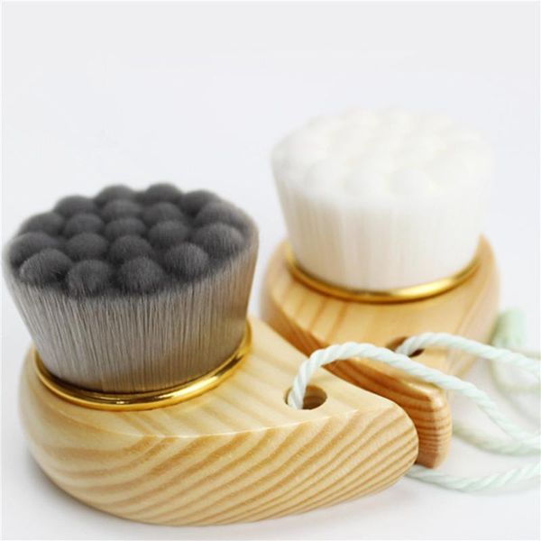 

women wooden horn facial cleansing brush deep pore clean wash face comma brush soft synthetic hair facial beauty makeup tools