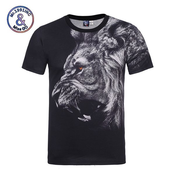 

мужская дизайнерская футболка большого размера lion animal digital printing 3d с коротким рукавом эластичная пара класса обслуживания custom, White;black