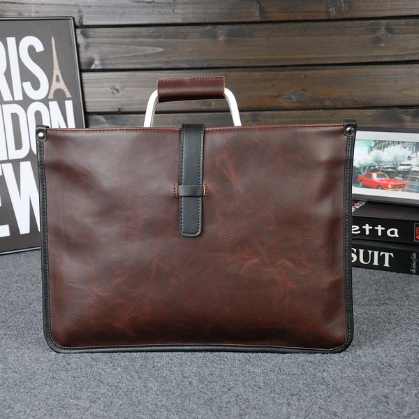 

мужчины vintage портфель из тонкой кожи плеча сумка сумочка для ноутбука satchel