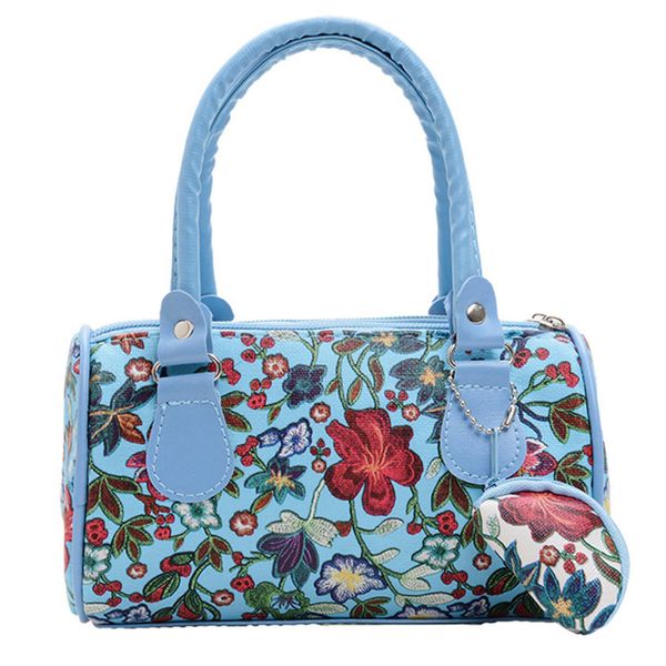 

embroidered flowers women's fashion handbag pu leather single shoulder bag tote zipper ladies handle bags for elegant design