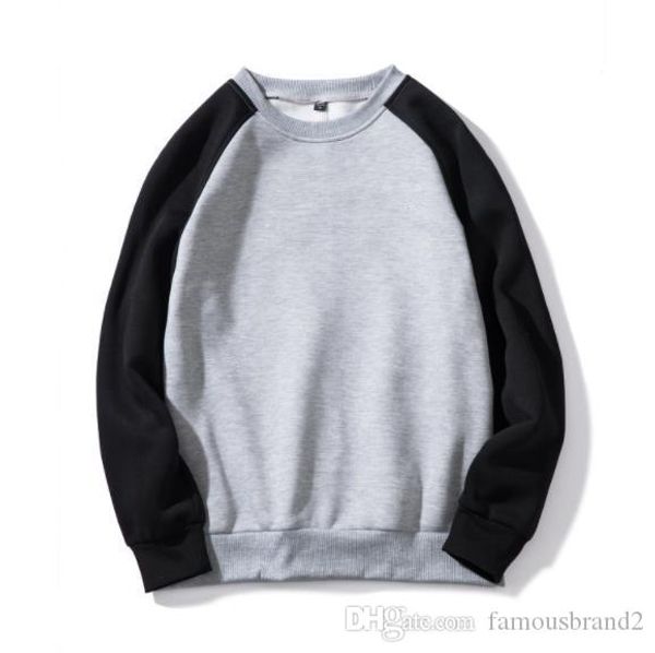 

мужская осень дизайнер толстовки crew neck с длинным рукавом сплошной цвет homme одежда мода стиль повседневная одежда, Black