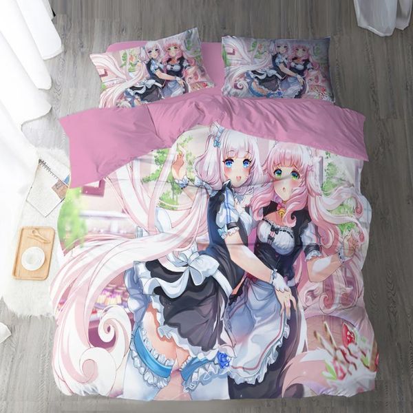 

игра nekopara 3d комплект постельных принадлежностей пододеяльники наволочки утешитель наборы постельных принадлежностей постельное белье на