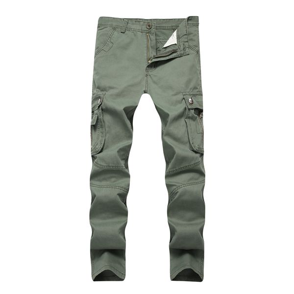 

2018 dropshipping mens pants khaki chinos cotton twill army green working clothing casual safari cargo pants straight, Black