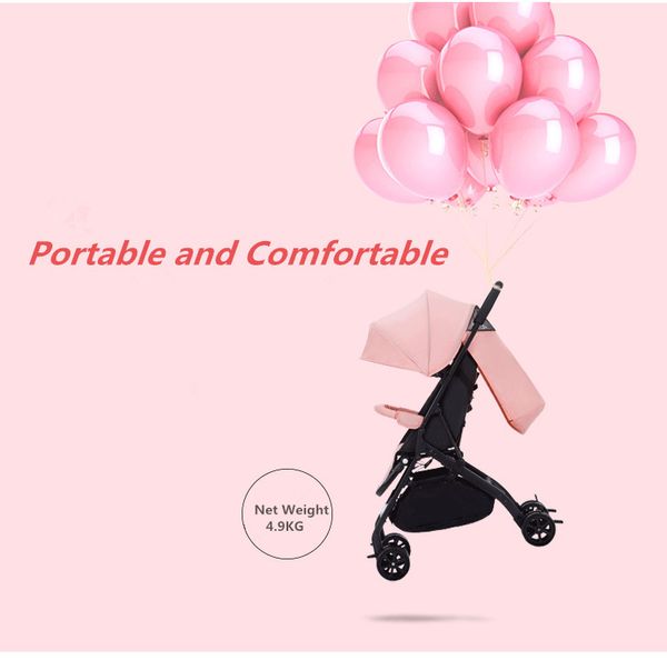

can sit and lay 4.9kg ultra light folding one button to collect portable baby children travel baby car mom preferred