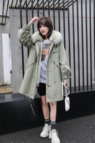 

women's down & parkas 2021 arrival rex fur lining parka fashionable beautiful coat autumn warm fashion latest design woman, Black